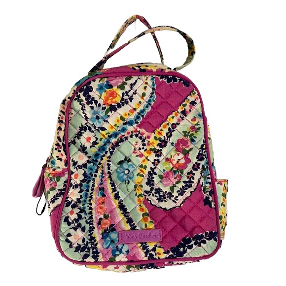 Vera Bradley Handbags - Vera Bradley Pink Lunch Bag Lunchbox Quilted Paisley Floral Print